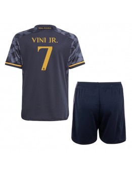 Otroški Nogometna dresi replika Real Madrid Vinicius Junior #7 Gostujoči 2023-24 Kratek rokav (+ hlače)